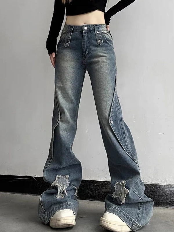 Sleek High-Rise Bell Leg Denim