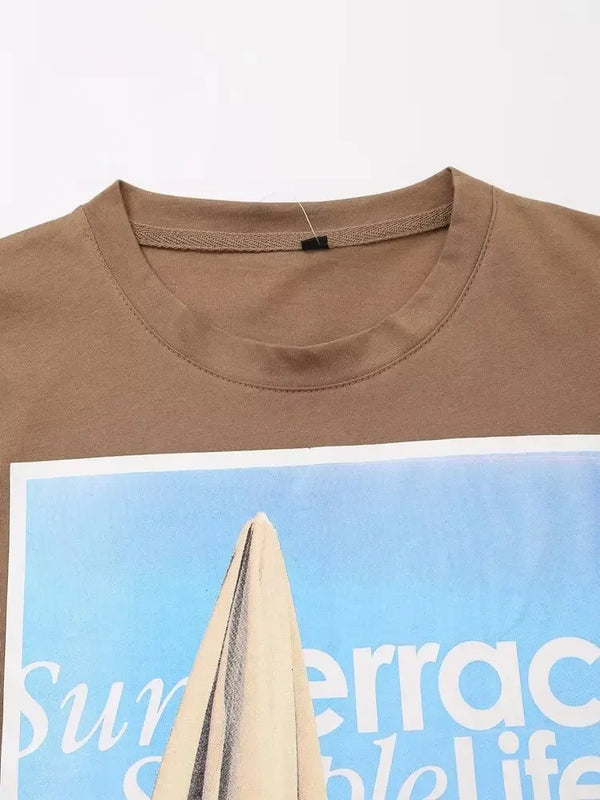 Oversized Stamped Cotton T-Shirt alternatif görünüm