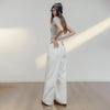 White Cotton Wide-Leg