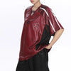 Stars-Spangled Heat-Wave Short-Sleeved Leather T-Shirt