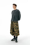 Modern Jungle Camo Utility Denim Shorts