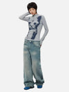 Insulated Nine-Lives Print Long Sleeve T-Shirt