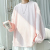 Drop-Shoulder Pink Long Sleeved Off-Duty T-Shirt