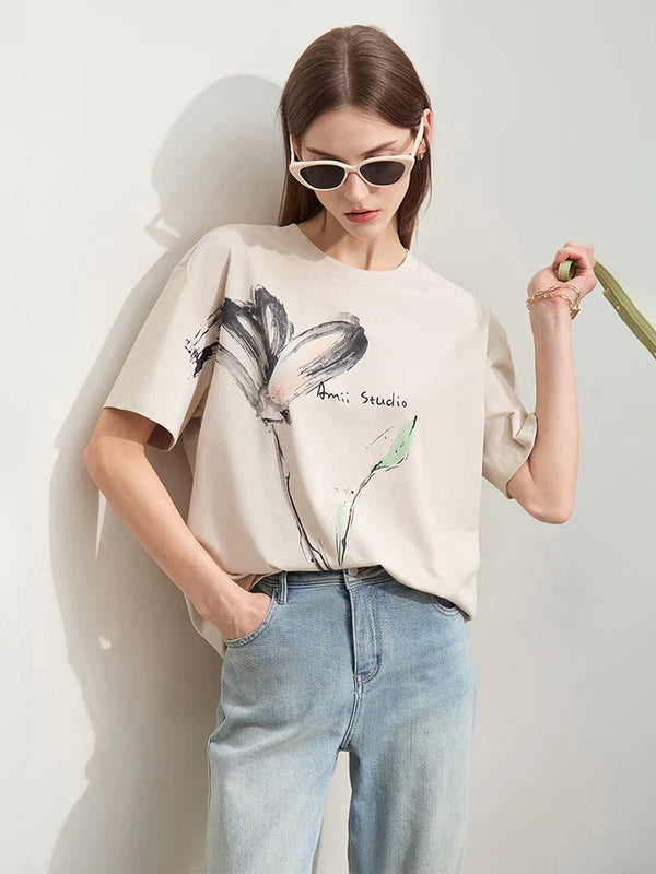 Ink Art Print Minimalist Sundaze T-Shirt
