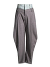 Double Grid High-Rise Trousers