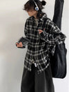 Vintage Plaid Easy Loose Fit Top
