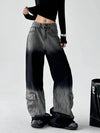 Heritage Black Grey Relaxed Wide Denim
