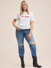 Baskılı Basic Tişört, yakın çekim — Navra Wear