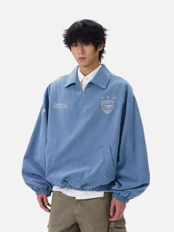 Campus Wash Letter Sport Sweatshirt alternatif görünüm