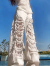 Easy Fit Tie Faded High-Rise Denim