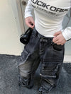 Black Rinse Streetware Relaxed Utility Denim