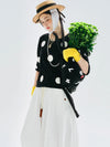 White Black Dot Polka Long Sleeve T-Shirt