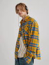 Tartan Contrast Lapel Statement Shirt