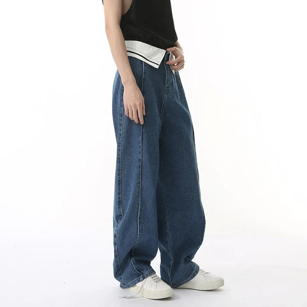High quality personalized fold waist Denim alternatif görünüm