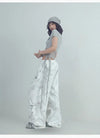 Knit Print Paratrooper Trousers