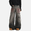 Western Style Paint Splash Denim Utility Denim