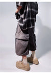 Vintage Wide Leg Jean Şort, önden görünüm — Navra Wear