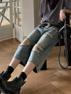 2000s Worn Relaxed Boyfriend Denim Shorts