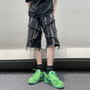 Mens Dark Torn Black Denim Shorts