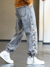 Relaxed Bear Mosaic Denim Trousers