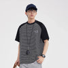 High-Quality Bar-Print Splice Unstructured Laid-Back Warm-Season T-Shirt