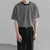 Laid-Back Premium-Touch Seoul-Style Style Textured O-Neck T-Shirt