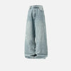 Yıkanmış Baggy Japon Baskılı Jean Pantolon, detay görünüm — Navra Wear