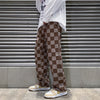 Brown Plaid Denim