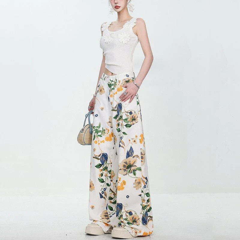 Heritage Western Style Summer Flower Denim