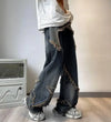 Vintage Yıkanmış Yırtık Detaylı Yüksek Bel Jean Pantolon, yakın çekim — Navra Wear