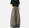 Heavy-Duty Oversized Tan Field Wide Leg Jeans