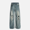 Yırtık Detaylı Baggy Jean Pantolon, kombin görünüm — Navra Wear