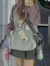 Digital-Age Adorable Print Raglan T-Shirt