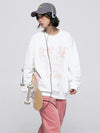 Çiçek Desenli Sweatshirt, stil görünüm — Navra Wear