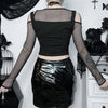 Midnight Shadow-Print Fishnet Fragment Underground T-Shirt