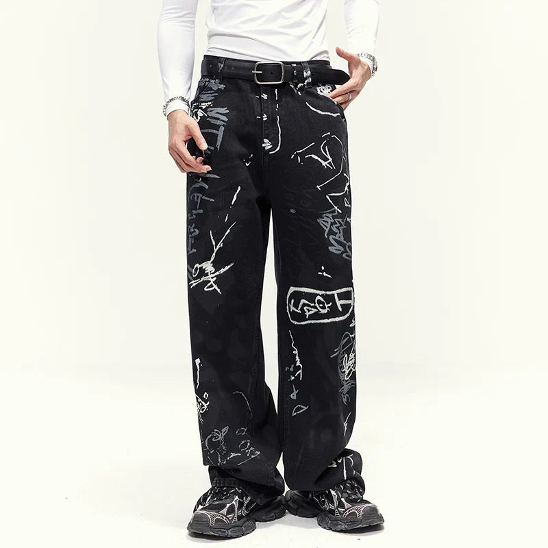 Western Style Graphic Print Relaxed Classic Denim