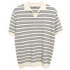 Men's Easy-Wear Prestige Knitted Bar-Print Collar-Knit T-Shirt