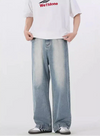 Chic Oversized Blue Bell Leg Relaxed Denim