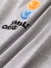 Sharp-Cut Gray Heat-Wave Print Cotton T-Shirt
