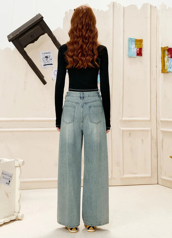 2000s High-Quality  Bell Leg Urban Beat Denim alternatif görünüm