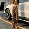 Caramel Plaid High-Rise Trousers