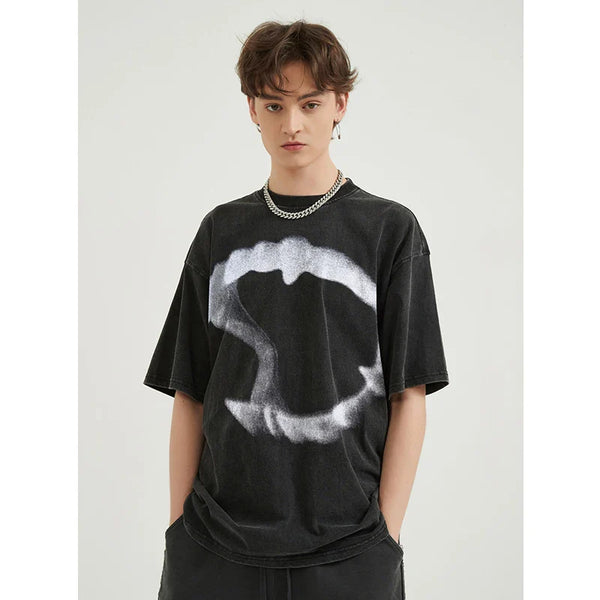 Archive Artwork Teeth Distress-Washed T-Shirt alternatif görünüm