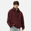 Heavyweight Ribbed Solid Half-Zip Sweatshirt