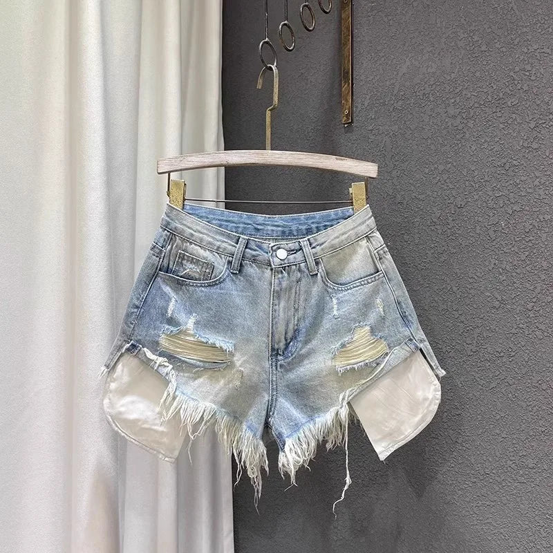 Sky Wash Mini Denim Shorts