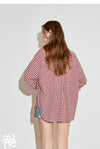 Retro Plaid Womens Long Sleeve Blouse