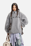 2000s Cozy Oversized Fleece Faux Fur Sweatshirt