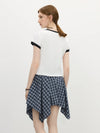 Women Block-Style Textured Canine Print with Contrast T-Shirt
