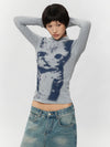 Print Feline Print Long Sleeve T-Shirt