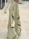 Metro distressed high waist leopard Denim