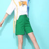 Polished Button Front High-Rise Shorts